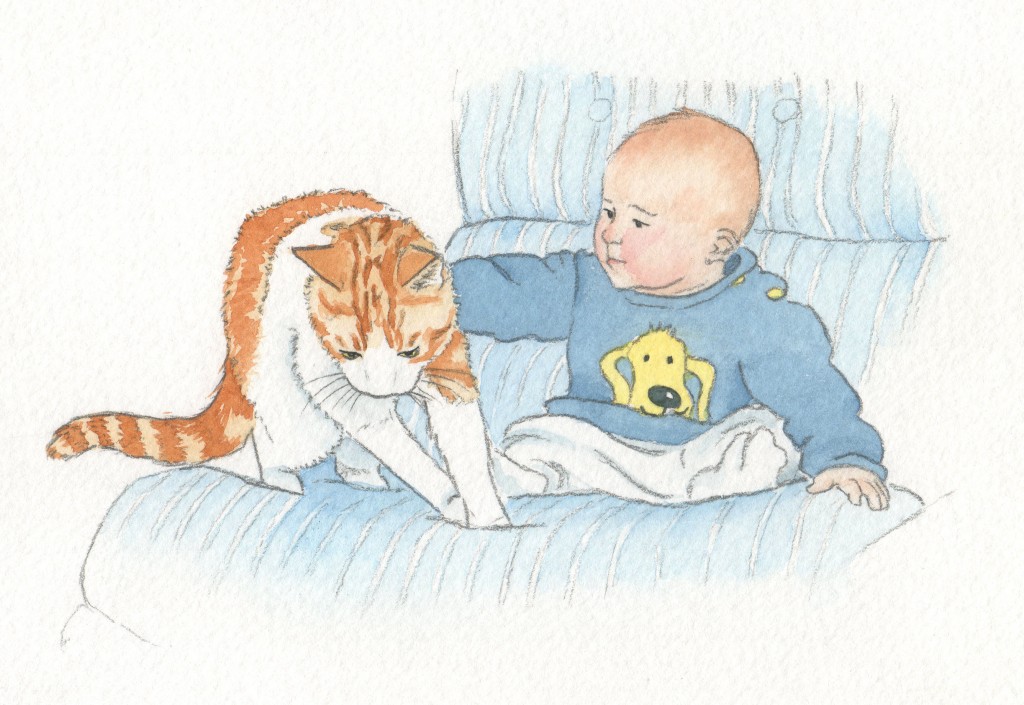 Baby and Cat
