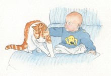 Baby and cat